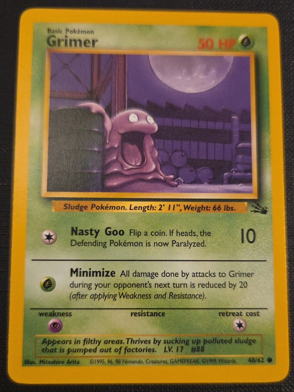 GRIMER Pokemon Fossil Set (1999) Trading Card (48/62)